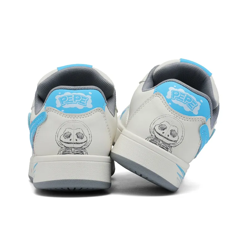 Pepe The Frog Skateboard Shoes Unisex Low Top Black & White/Beige Blue-47