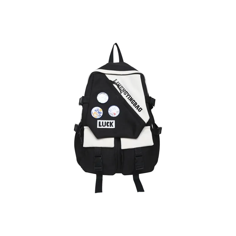 URBAN FOREST Nylon Backpack Unisex White/Black/Purple/Blue-6