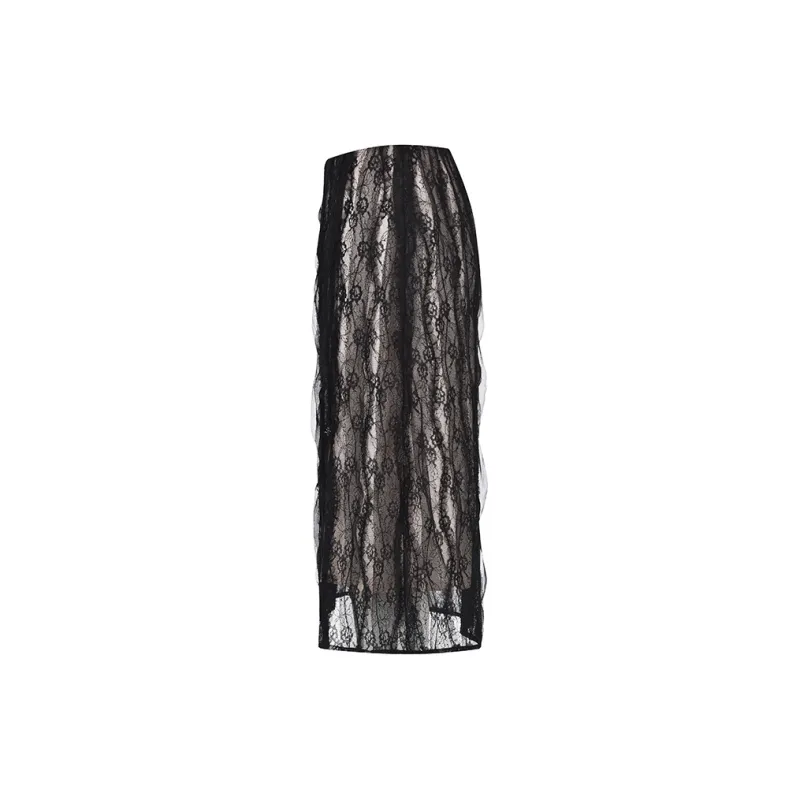 RARE Casual Long Skirts Women's Black-2