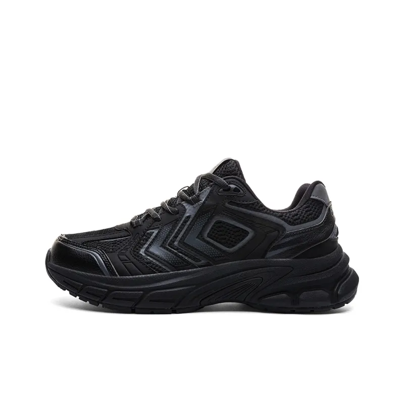 Hummel Cushioned Anti-Slip Wear-Resistant Lightweight Height Increasing Low-Top Chunky Sneakers Men's Black-0