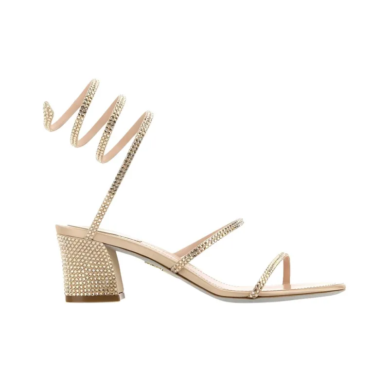 RENE CAOVILLA Cleo Strap Sandals 5cm Women's Gold-1