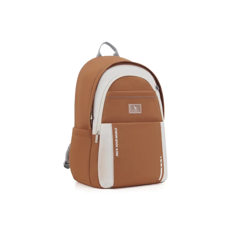 OIWAS Fabric Backpack Regular Unisex Orange/Light Blue/Dark Blue-2