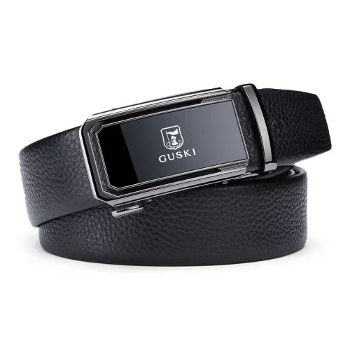 GUSKI Cow Leather Leather Belts Men's Width  3.5cm