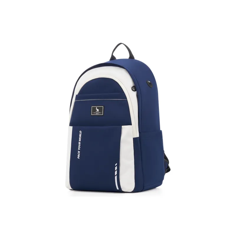 OIWAS Fabric Backpack Regular Unisex Orange/Light Blue/Dark Blue-13