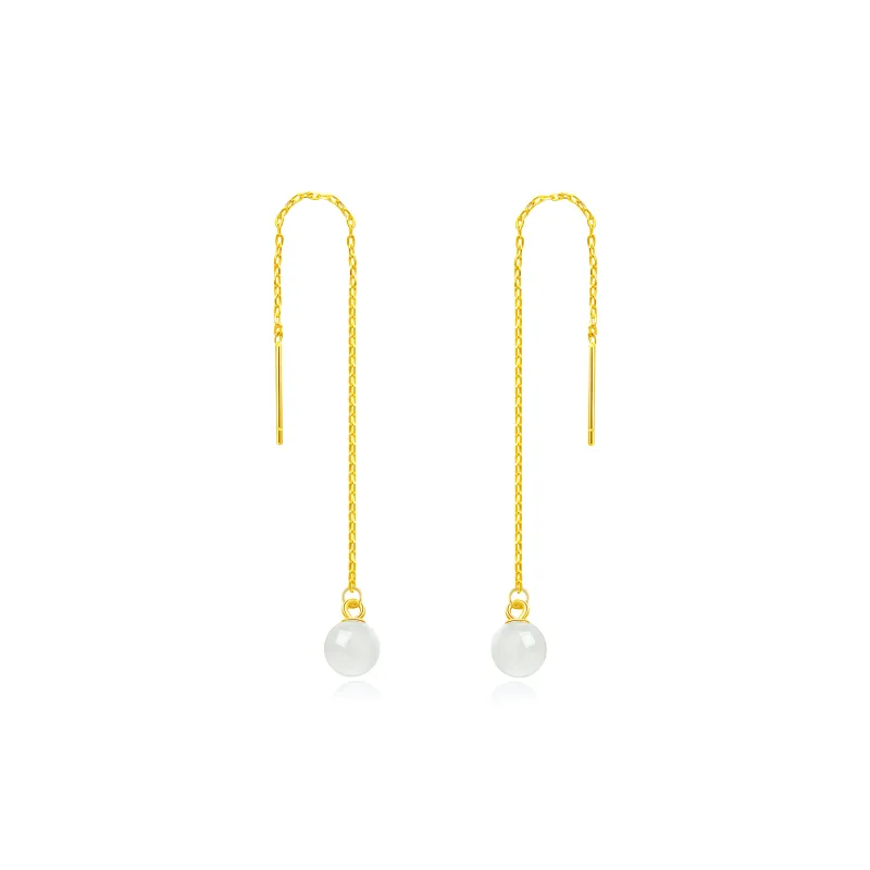 Lao Feng Xiang Chalcedony Jade Earrings Women's-6