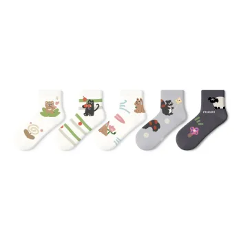 Primeet Ankle Socks Women's 5 Pack Healing Lambskin