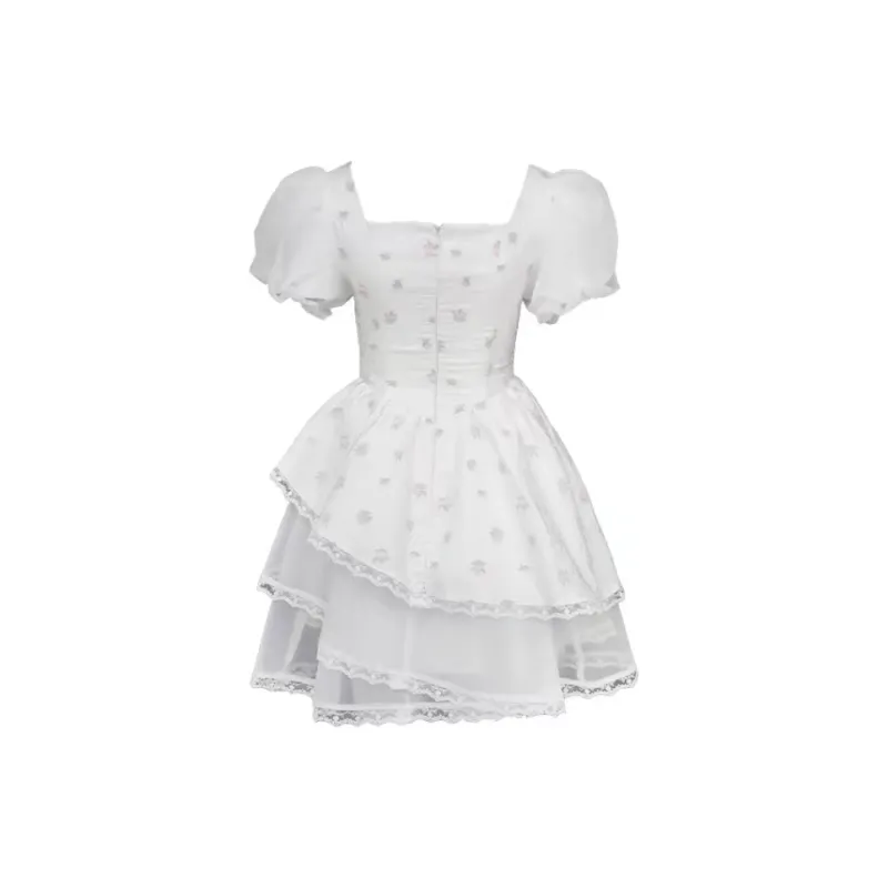 PAIN OR PLEASURE Short Sleeved Dresses Women's White-1