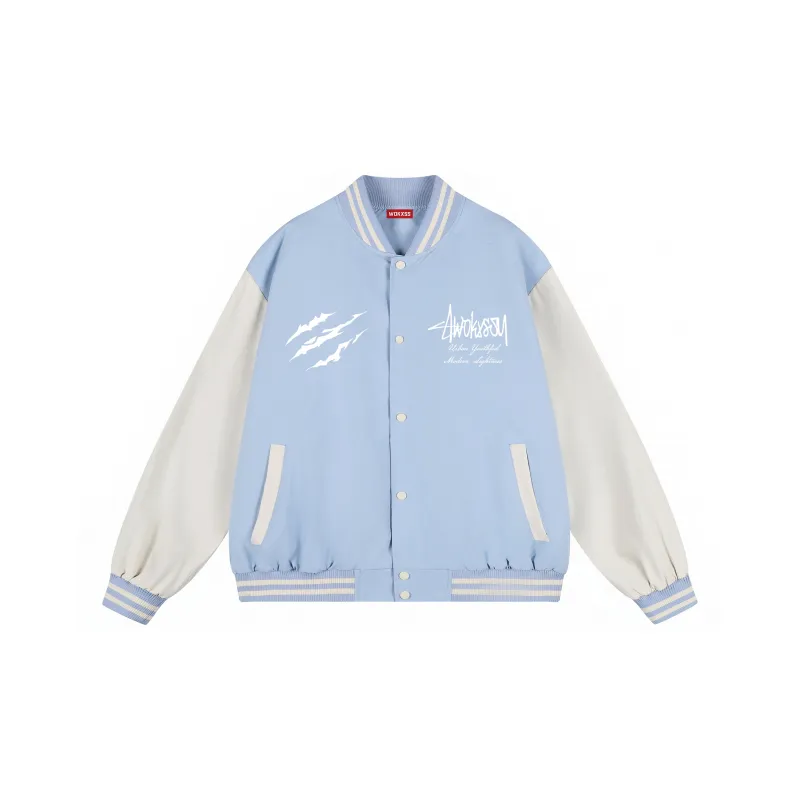 WOKXSS Baseball Jacket Unisex Black-6