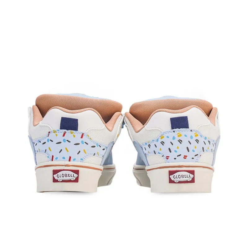 GLO BULL Anti-Slip And Wear-Resistant Breathable Low-Top Skateboard Shoes Unisex White Blue Brown-4