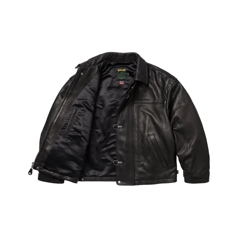 Supreme Schott Leather Clip Jacket-2