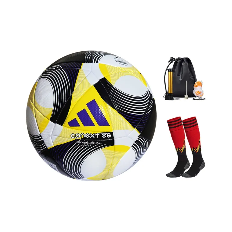 Adidas Size 5 Soccer PU Unisex Black White Yellow-6