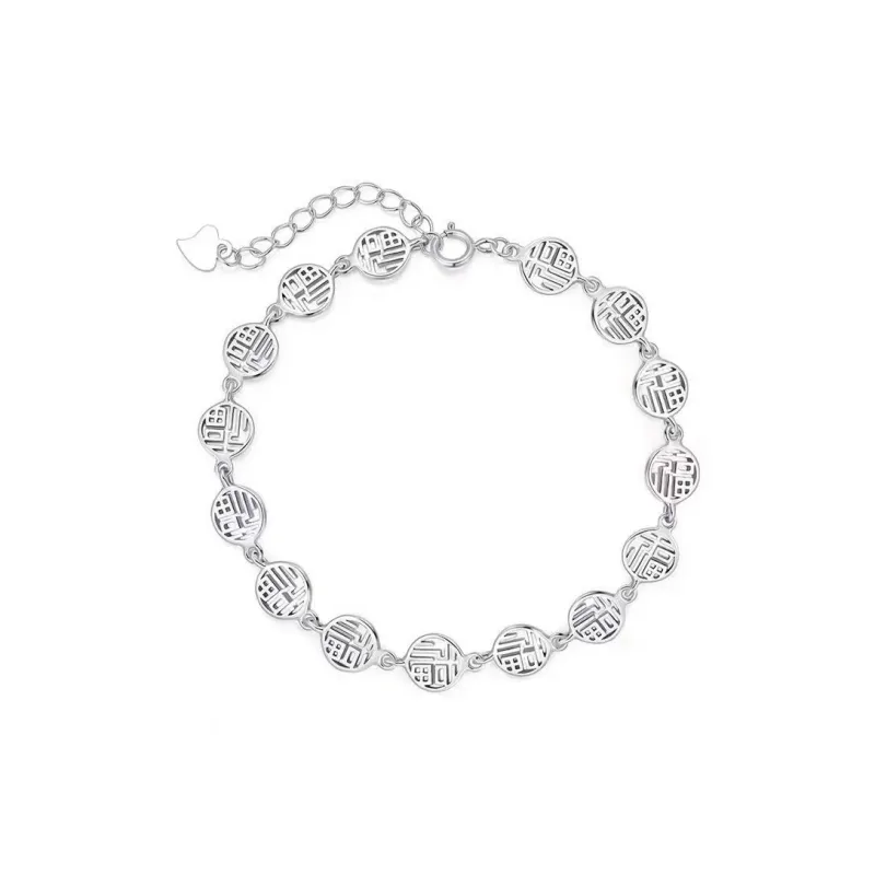Stone Edge Poly 999 Fine Silver Pure Silver Bracelets Women's-0