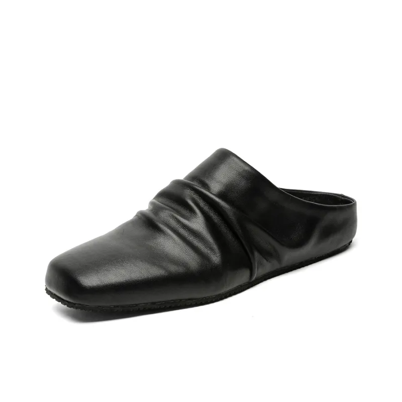 Xiwencha Wrap-toe Slippers Unisex Black-1