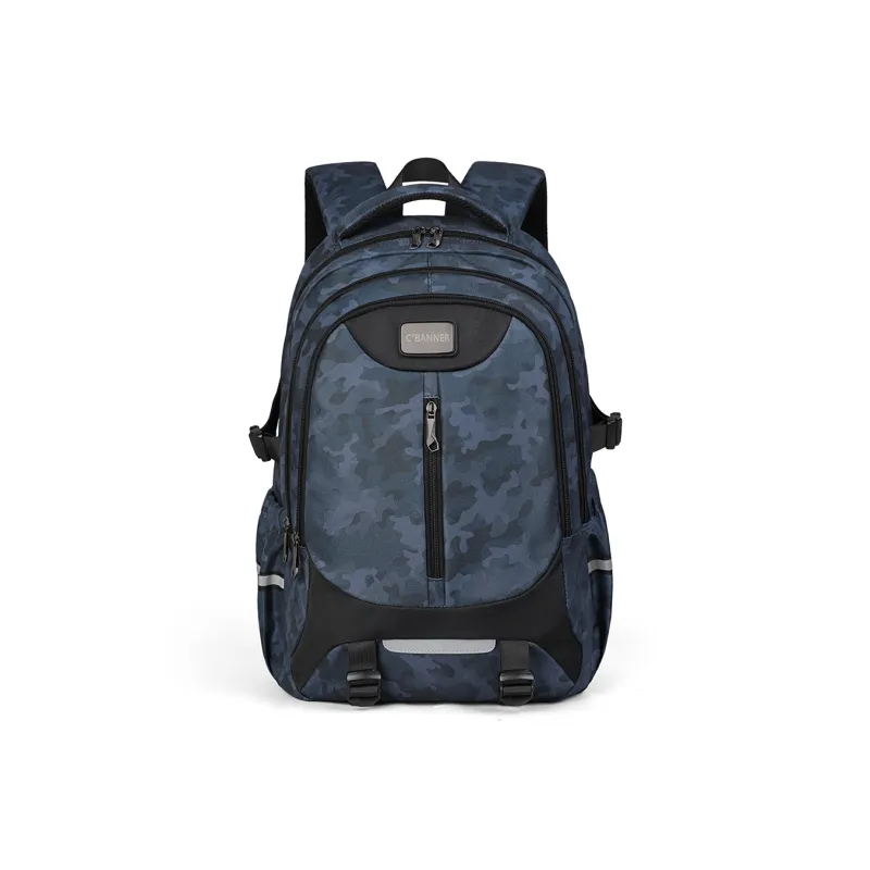 C°BANNER Fabric Laptop Bag Backpack Men's Camouflage Blue/Camouflage Black-1