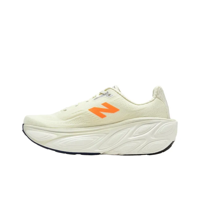 New Balance Fresh Foam X More V5 Abrasion Resistant Low Top Running Shoes Men's Ivory-1