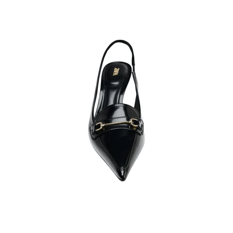 ZARA Slim Heel High Heels 7cm Women's Black-4