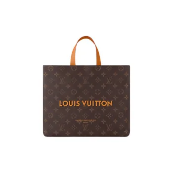 LOUIS VUITTON SHOPPER Coated Canvas Tote Bag Shopping Bag Handbag Medium Size Men's Brown