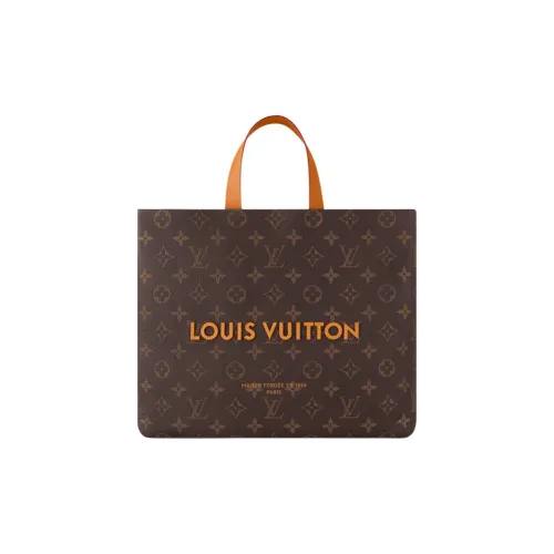 LOUIS VUITTON SHOPPER Coated Pre-Owned Tote Bag Shopping Bag Handbag Medium Size Men's Brown