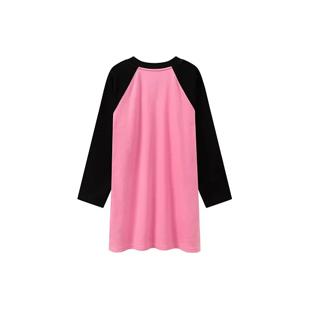 CHUU Long Sleeved Dress Women's Fuchsia-1