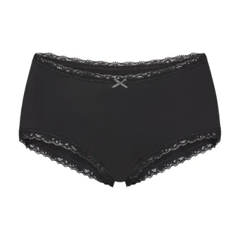 SKIMS SS25 LIGHTWEIGHT COTTON LACE BOY SHORT Underpants Women's 1 Pack SOOT/Smoke Gray