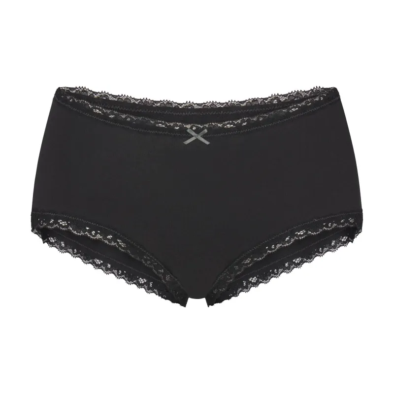 SKIMS SS25 LIGHTWEIGHT COTTON LACE BOY SHORT Underpants Women's 1 Pack SOOT/Smoke Gray-0