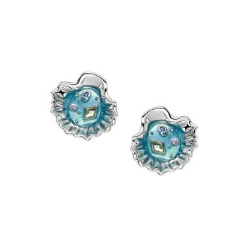 Lazysuri Zircon Enamel Stud Earrings Unisex