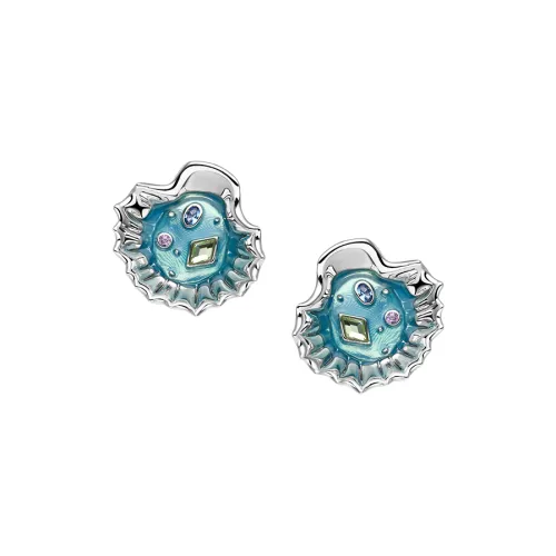 Lazysuri Zircon Enamel Stud Earrings Unisex
