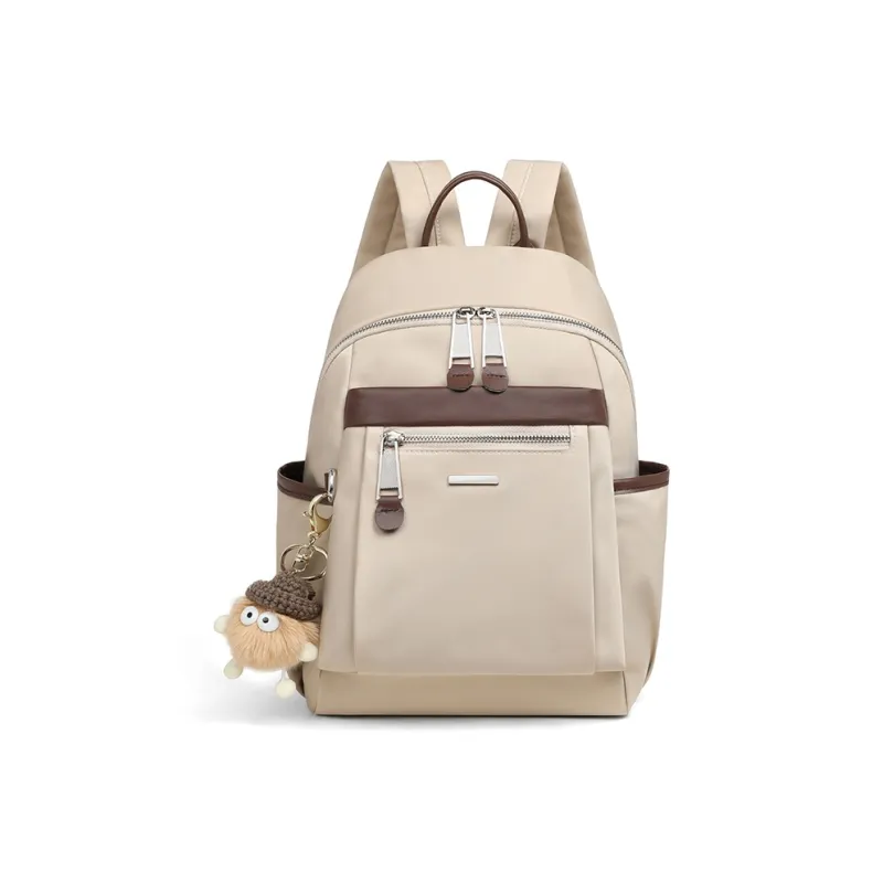 VINEY Fabric Backpack Women's Apricot-2