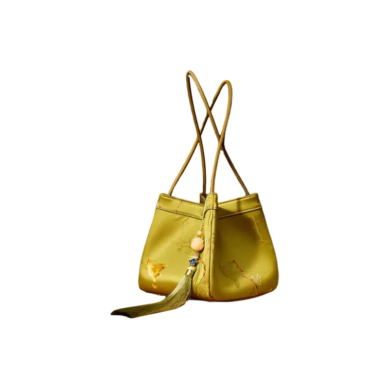 Pmsi Mulberry Silk Bucket Bag, Shoulder Bag Trumpets Women's Multicolor-1