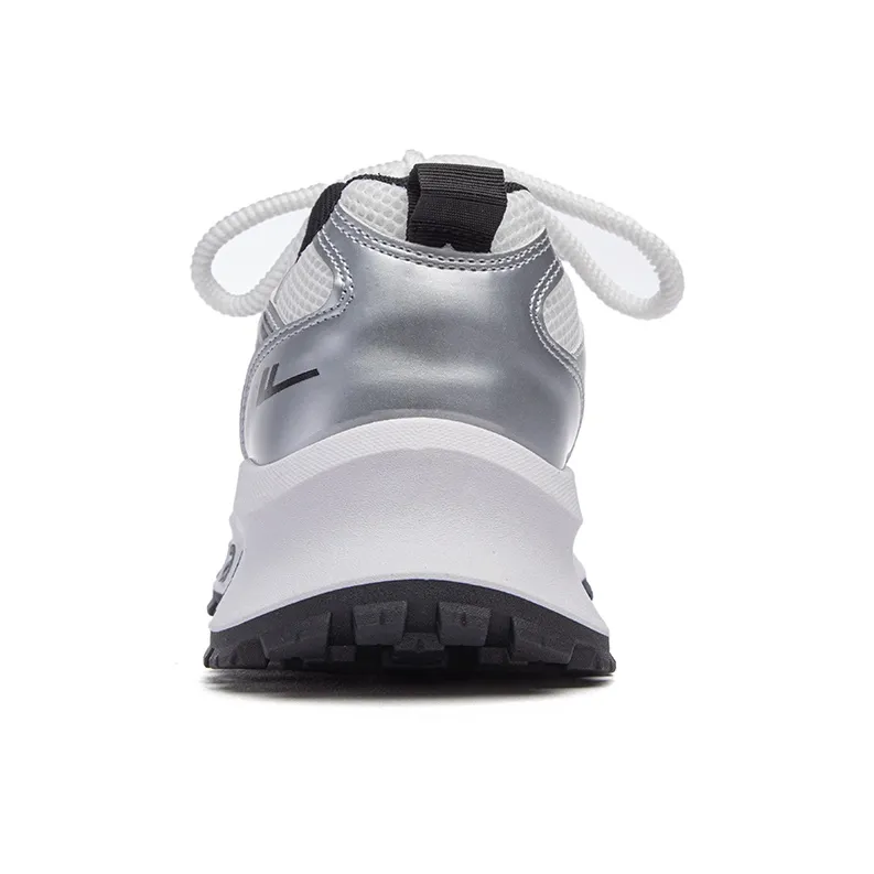 Warrior Cushioned Abrasion-Resistant Slip-Resistant Low-Top Casual Running Shoes Men's Silvery-white-black-4