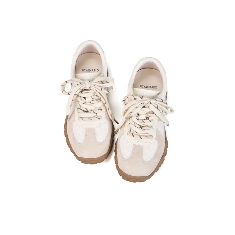 Joy&Mario Breathable Lightweight Low-Top Casual Shoes Women's Beige-2