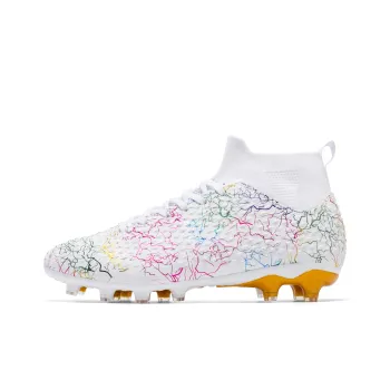 QIUTEXIONG FG Rubber Long Studs Firm Ground Indoor Slip Resistant Coverage Soccer Shoes Unisex