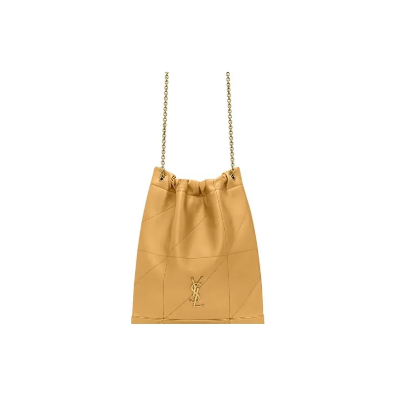 SAINT LAURENT Jamie Nappa Leather Handbag, Shoulder Bag Women's Yellow-5