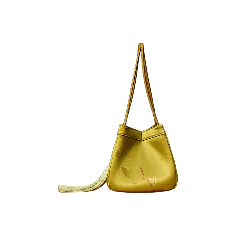 Pmsi Mulberry Silk Bucket Bag, Shoulder Bag Trumpets Women's Multicolor-4
