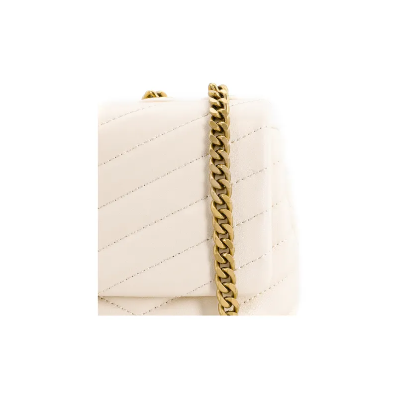 TORY BURCH Kira Leather Shoulder Bag, Crossbody Bag Women's Cream White-4