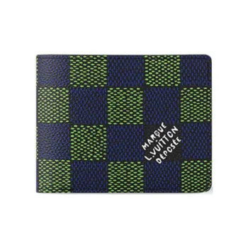LOUIS VUITTON Multiple Wallet Damier Heritage Blue Green