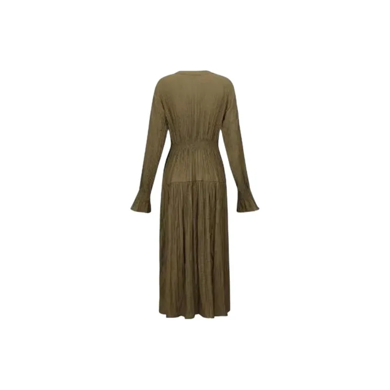 UR Long Sleeved Dress Women's Dark Khaki-1