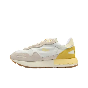 LACOSTE Anti Slip Wear Resistant Low Top Running Shoes Women's Beige Yellow