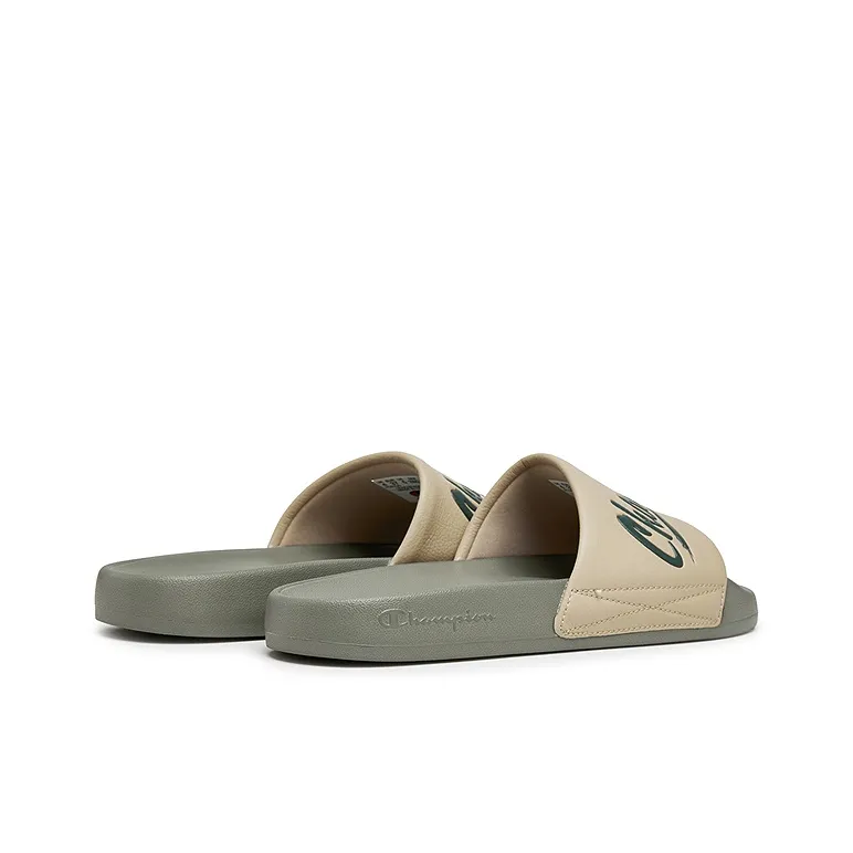 Champion EVA Slip Resistant Slide Slippers Unisex Sand Stone/Forest Green-3