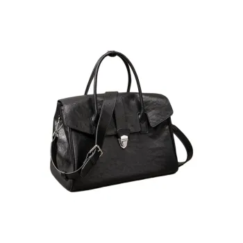 BEMIX PETS Cow Leather Handbag Men's Black