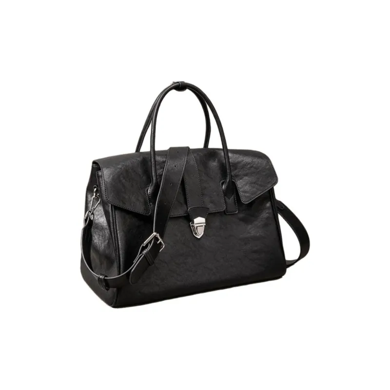 BEMIX PETS Cow Leather Handbag Men's Black-0