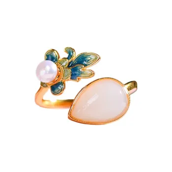 Jade Ink Love Hetian Jade Rings White Jade Unisex