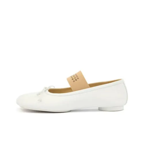 MM6 Maison Margiela Anatomic Numbers Motif Bow Detailed Ballerinas Women's
