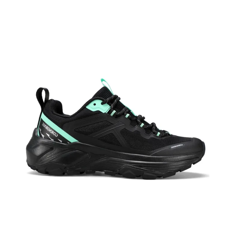 GORNORNIE Abrasion Resistant Lightweight Rebound Low Top Casual Training Sprint Running Shoes Women's Black Green-1