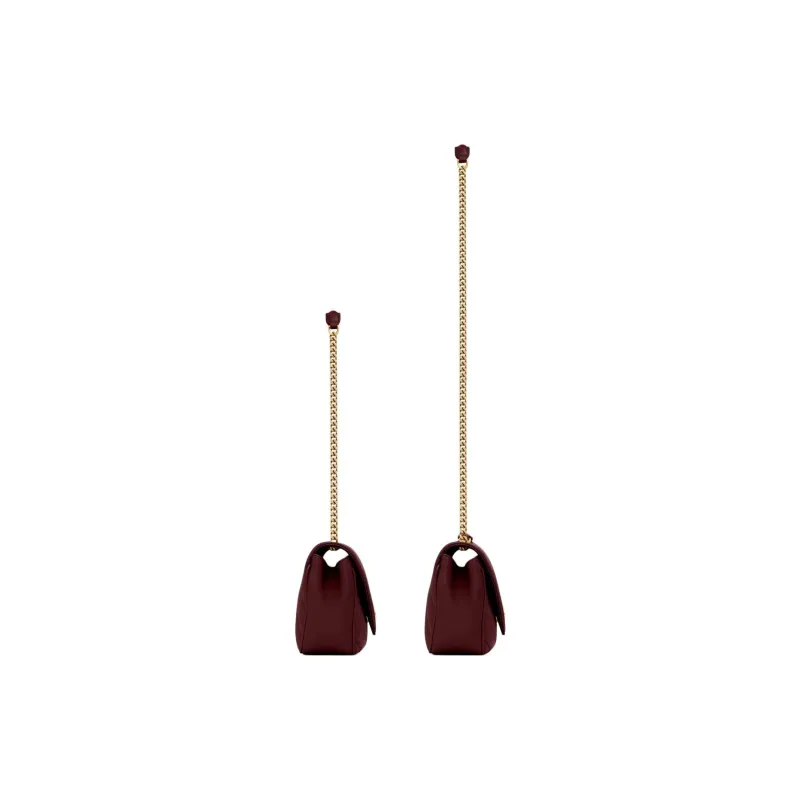 SAINT LAURENT LOULOU Sheepskin Shoulder Bag Trumpets Women's Burgundy-4