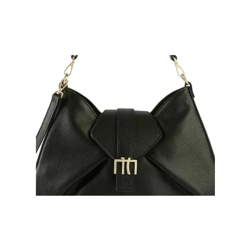 Alviero Martini Cow Leather Patchwork PU Crossbody Handbag Shoulder Bag Medium Size Women's Black-2