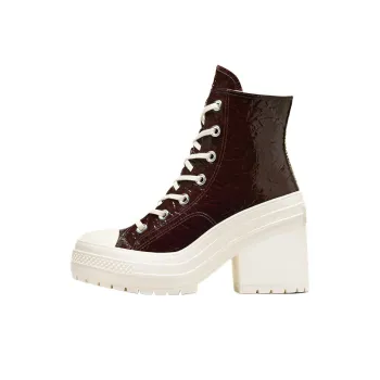 Chuck 70 De Luxe Women's Converse Heel High 'Crinkle Leather Bloodstone' Women's