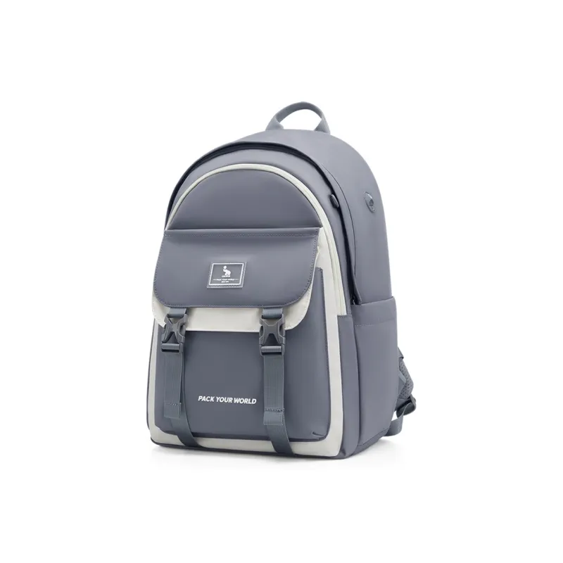 OIWAS Fabric Backpack Unisex Light Purple/Light Gray-8