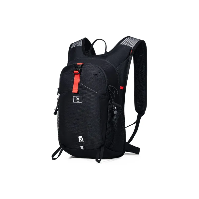 OIWAS Fabric Backpack Unisex Black/Dark Blue/Dark Gray-1
