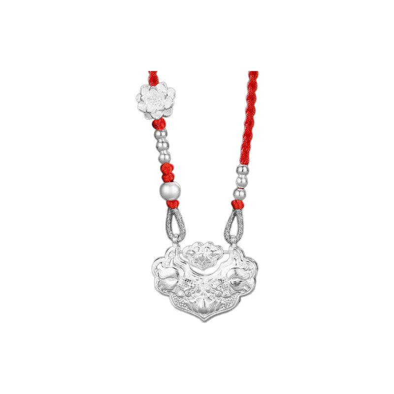 YINZHIXING Foot Silver 990 Necklaces Unisex-2